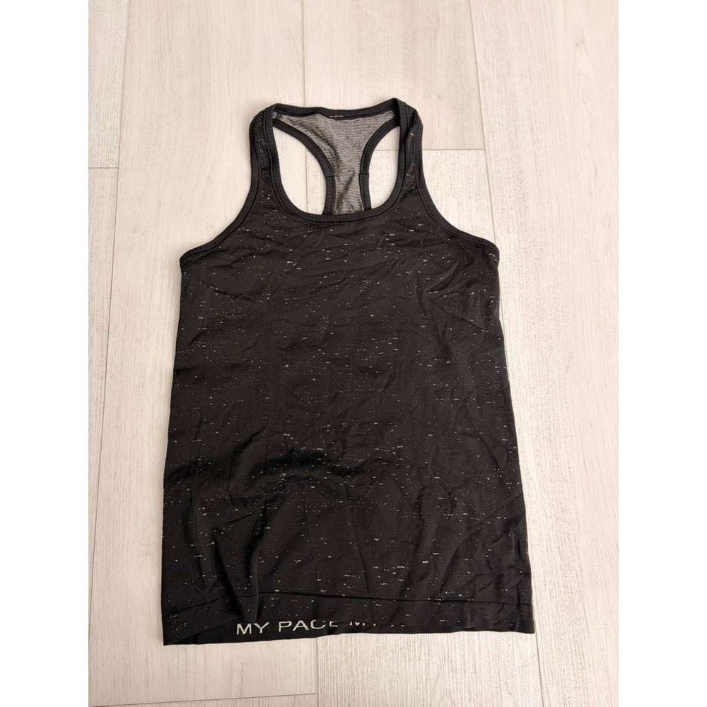 Lululemon Swiftly Tech Tank Sz 6 Black / White Spreckles